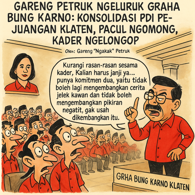 Gareng Petruk Ngeluruk Graha Bung Karno: Konsolidasi PDI Perjuangan Klaten, Pacul Ngomong, Kader Ngelongop