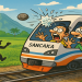 Ilustrasi Kereta Sancaka di lempar batu